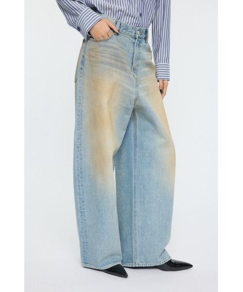 超美品】moussy グリッターデニムワイドストレッチパンツSサイズ相当