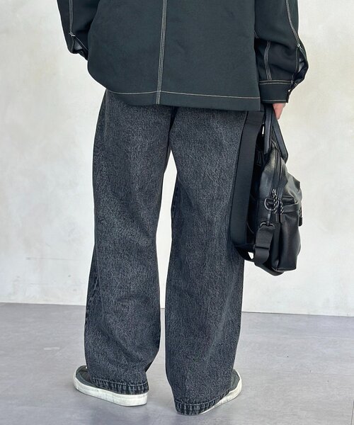 CPCM（シーピーシーエム） パンツ 2タックワイドデニムスラックス
