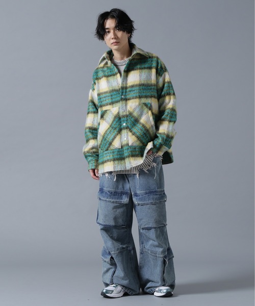 「DANKE SCHON」 長袖シャツ F ブラウン メンズ_画像7