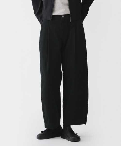 MUJI Labo パンツ 「MUJI Labo」婦人 コットンキャンバス タックバレル