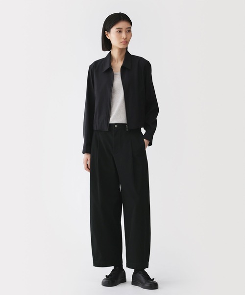 MUJI Labo パンツ 「MUJI Labo」婦人 コットンキャンバス タックバレル