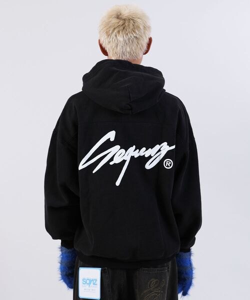 「SEQUENZ」 ジップアップパーカー LARGE ブラック メンズ_画像7