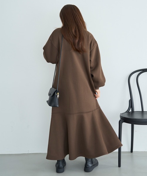 「mil」 長袖ワンピース X-SMALL チャコールグレー レディース_画像9