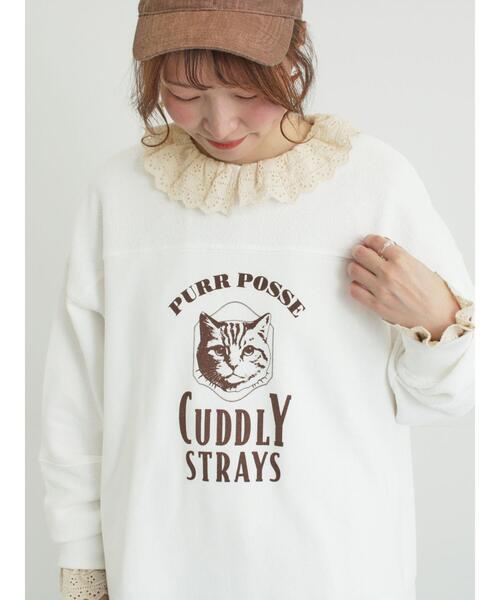 Samansa Mos2（サマンサモスモス） tシャツ 切替ミニ裏毛プリント