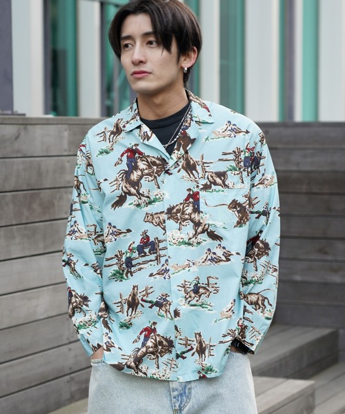 TOWNCRAFT（タウンクラフト） シャツ PRINTED PAJAMA JACKET パジャマ