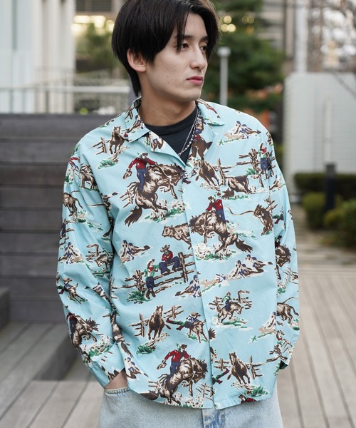 TOWNCRAFT（タウンクラフト） シャツ PRINTED PAJAMA JACKET パジャマ