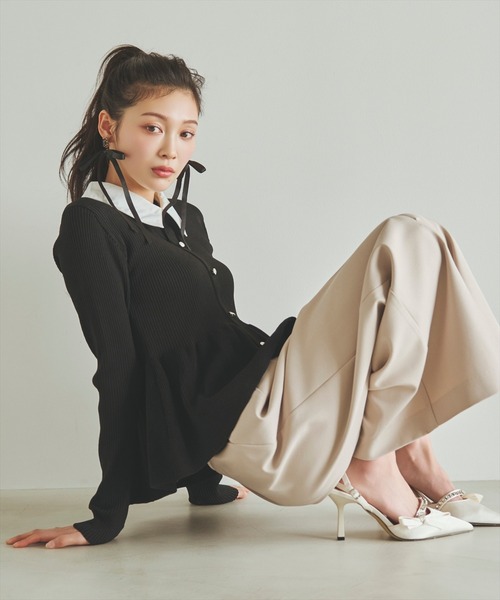 AND COUTURE（アンドクチュール） ニット セーター シャツ襟付き