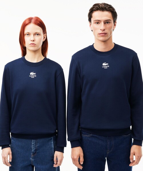「LACOSTE」 スウェットカットソー X-SMALL ダークネイビー メンズ_画像2