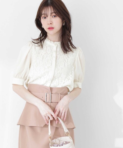 「PROPORTION BODY DRESSING」 半袖ブラウス MEDIUM ベージュ レディース_画像7