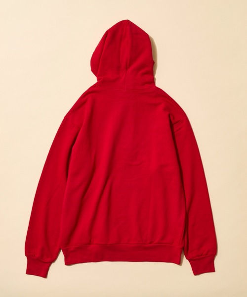 「Healthknit」 プルオーバーパーカー MEDIUM レッド メンズ_画像4
