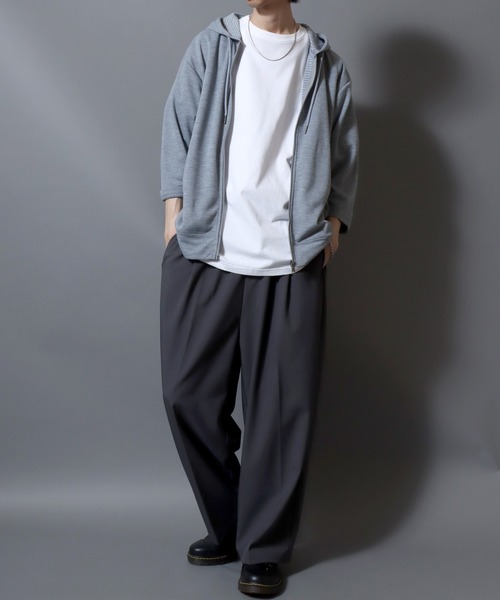 ANPAS（アンパス） パーカー Full-Zip 3/4-Sleeve Hoodie with Inner