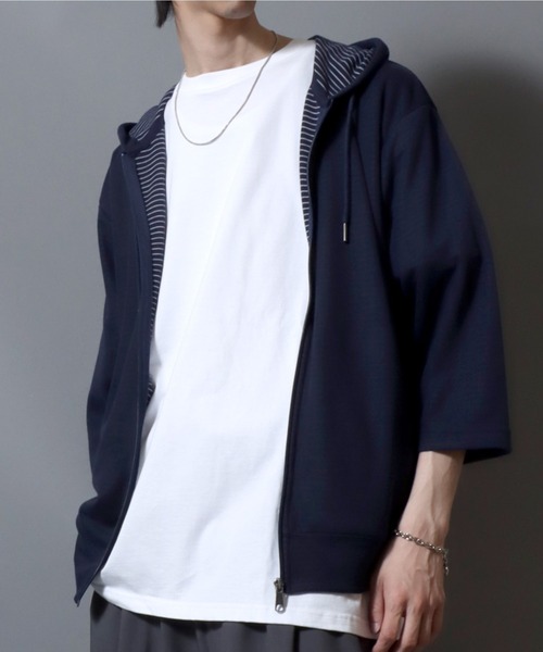 ANPAS（アンパス） パーカー Full-Zip 3/4-Sleeve Hoodie with Inner