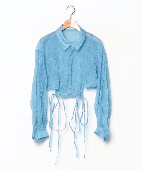 「MURRAL」 Fluffy jacquard shirt 長袖シャツ FREE ブルー レディース 「MURRAL」 Fluffy jacquard shirt 長袖シャツ FREE ブルー レディース