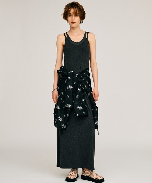 ワンピース ダブルネックカップインキャミワンピ / Double Neck Cup-In Cami Dress