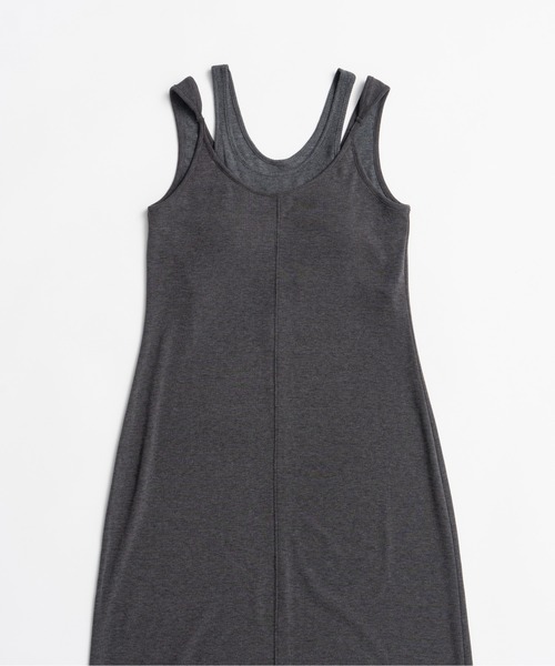 ワンピース ダブルネックカップインキャミワンピ / Double Neck Cup-In Cami Dress
