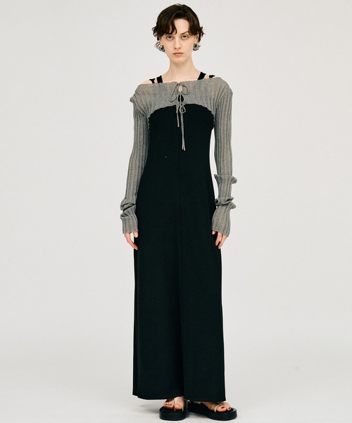 ワンピース ダブルネックカップインキャミワンピ / Double Neck Cup-In Cami Dress