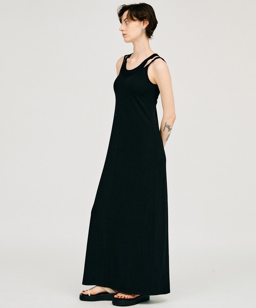 ワンピース ダブルネックカップインキャミワンピ / Double Neck Cup-In Cami Dress