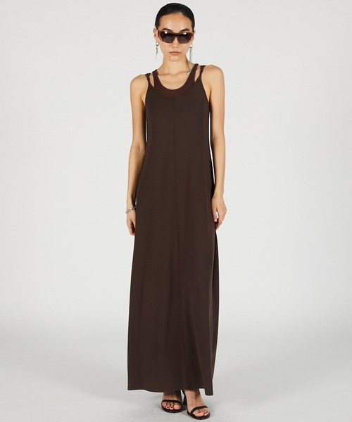 ワンピース ダブルネックカップインキャミワンピ / Double Neck Cup-In Cami Dress