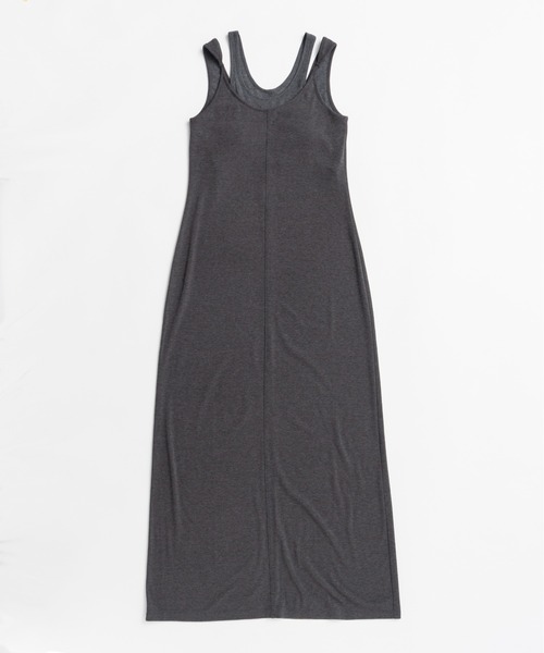 ワンピース ダブルネックカップインキャミワンピ / Double Neck Cup-In Cami Dress