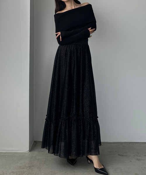 「Louere」 ロングスカート LARGE ブラック レディース_画像3