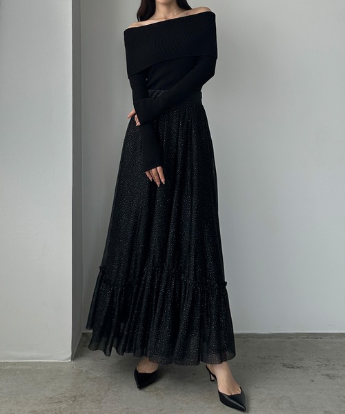 「Louere」 ロングスカート LARGE ブラック レディース_画像4