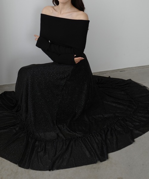 「Louere」 ロングスカート LARGE ブラック レディース_画像6