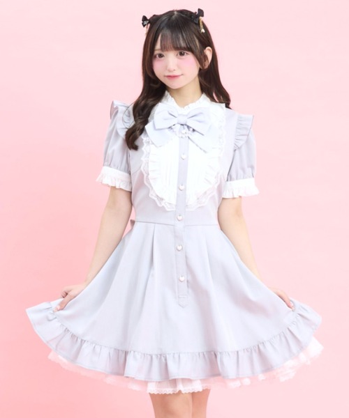 secret honey Disneyフリル付き 半袖ワンピースサイズ2 Secret Honey（シークレットハニー） ワンピース 半袖バッスル