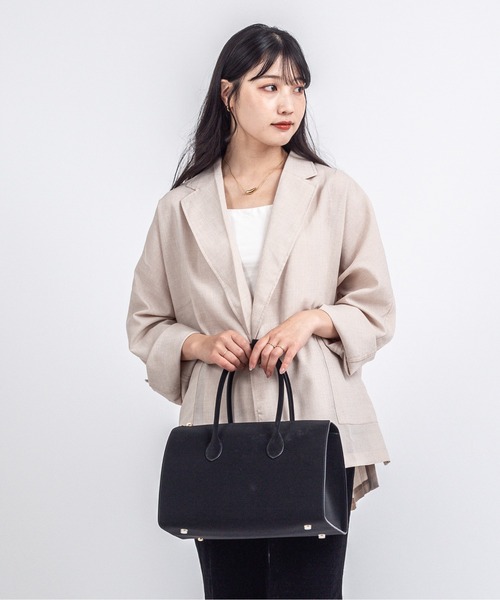 ボストンバッグ 「Maison de Z」スエード本革 2WAY ショルダーバッグ