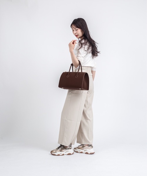 ボストンバッグ 「Maison de Z」スエード本革 2WAY ショルダーバッグ