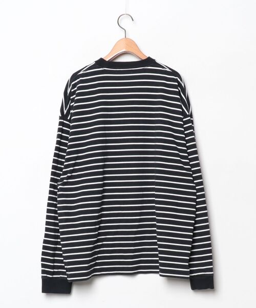 「RUUBON」 長袖Tシャツ L ブラック×ホワイト メンズ_画像2