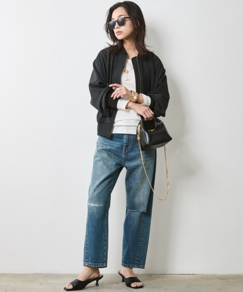 「CHIC STYLE」 ブルゾン 5L ブラック レディース_画像2