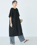 ワンピース 夏 半袖 カットバックリボンギャザ...の詳細画像1