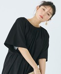 ワンピース 夏 半袖 カットバックリボンギャザ...の詳細画像3