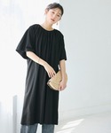 ワンピース 夏 半袖 カットバックリボンギャザ...の詳細画像5