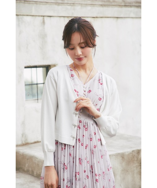 tocco closet（トッコ クローゼット） カーディガン リボンビジュー釦