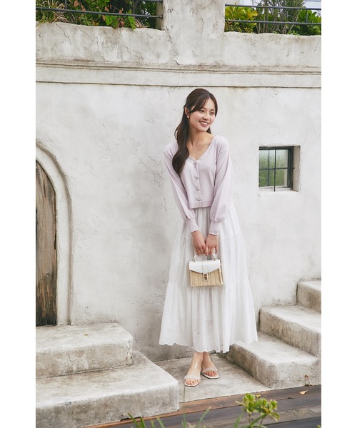 tocco closet（トッコ クローゼット） カーディガン リボンビジュー釦