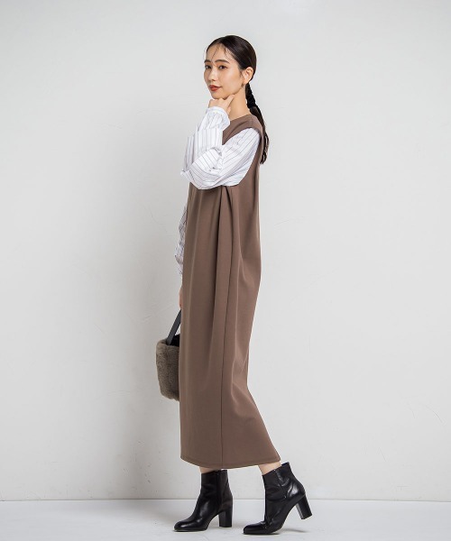 「Droite lautreamont」 長袖ワンピース 2 ブラウン レディース_画像6