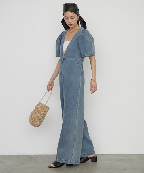 Loungedress（ラウンジドレス） オールインワン デニムパフ