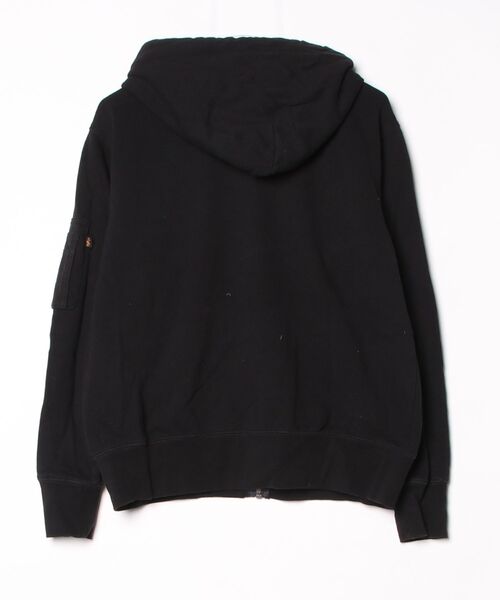 「Alpha Industries」 ジップアップパーカー M ブラック メンズ_画像2