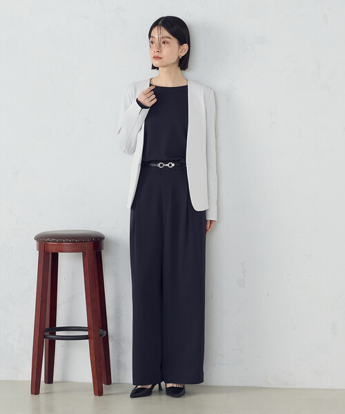 「COMME CA ISM」 ノーカラージャケット X-SMALL ライトグレー レディース_画像4