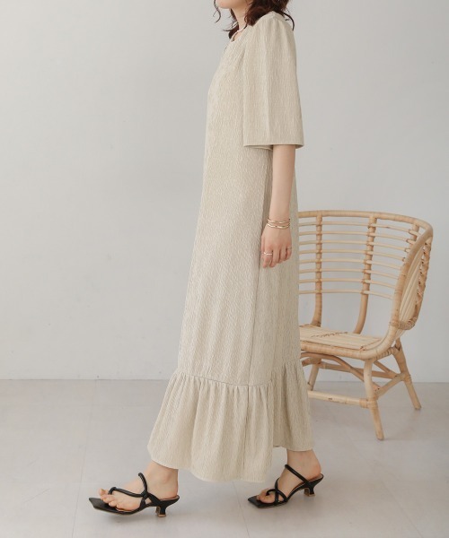 「Bab」 半袖ワンピース M アイボリー レディース_画像4