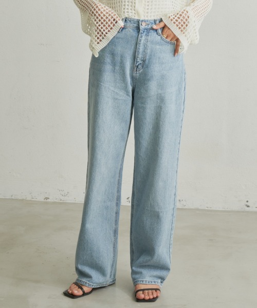 「Aunt Marie's」 デニムパンツ SMALL ライトブルー レディース_画像5