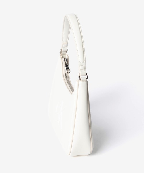 ラスト1点 CalvinKlein ショルダーバッグ 白 コンパクト メタルロゴ 