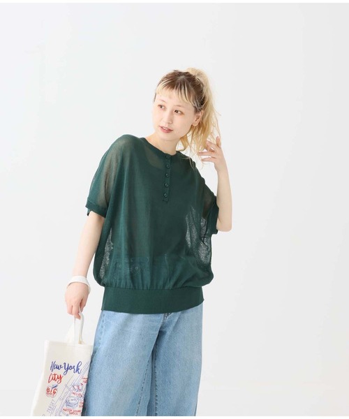 tシャツ 半袖 シアーニットヘンリープルオーバー レディース | ハートマーケット | 07