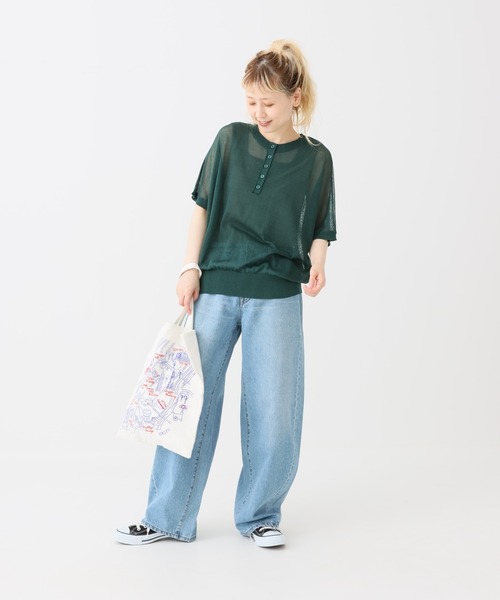 tシャツ 半袖 シアーニットヘンリープルオーバー レディース | ハートマーケット | 15