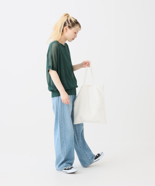 tシャツ 半袖 シアーニットヘンリープルオーバー レディース | ハートマーケット | 16