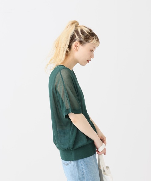 tシャツ 半袖 シアーニットヘンリープルオーバー レディース | ハートマーケット | 19