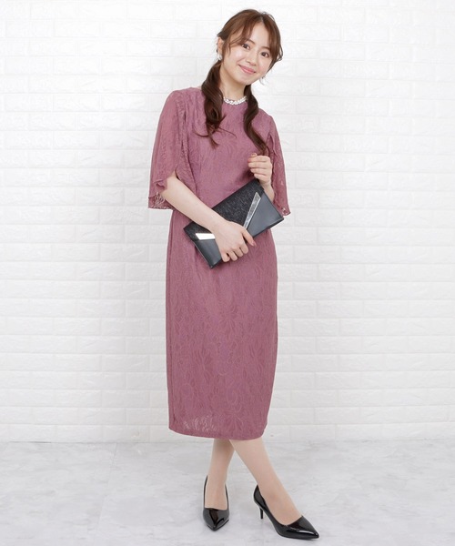 Lace Ladies（レースレディース） ドレス フレア袖×花柄総レース