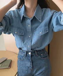 DAY CLOSET ブラウス シャツ レディース ヨーク切り替えデニム