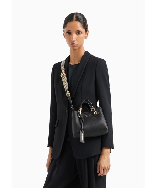MIMI EMPORIO ARMANI ブラックボディバッグ EMPORIO ARMANI 男女兼用 クロスボディバッグ EM001808 A (EMPORIO